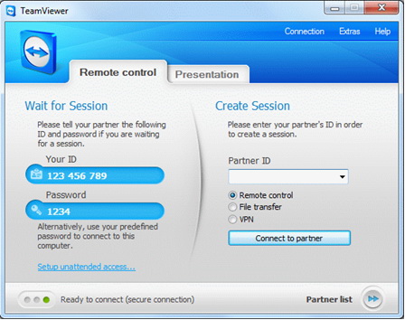 TeamViewer glavni „prozor“