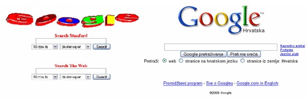 Izgled Googlea nekada i sad