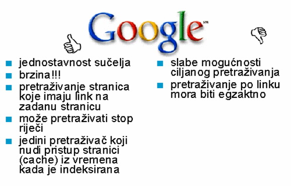 Pregled prednosti i nedostataka trazilice Google